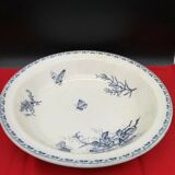 Flat round hollow earthenware Sarreguemines model Carmen butterfly