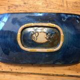 Empty blue ceramic pocket