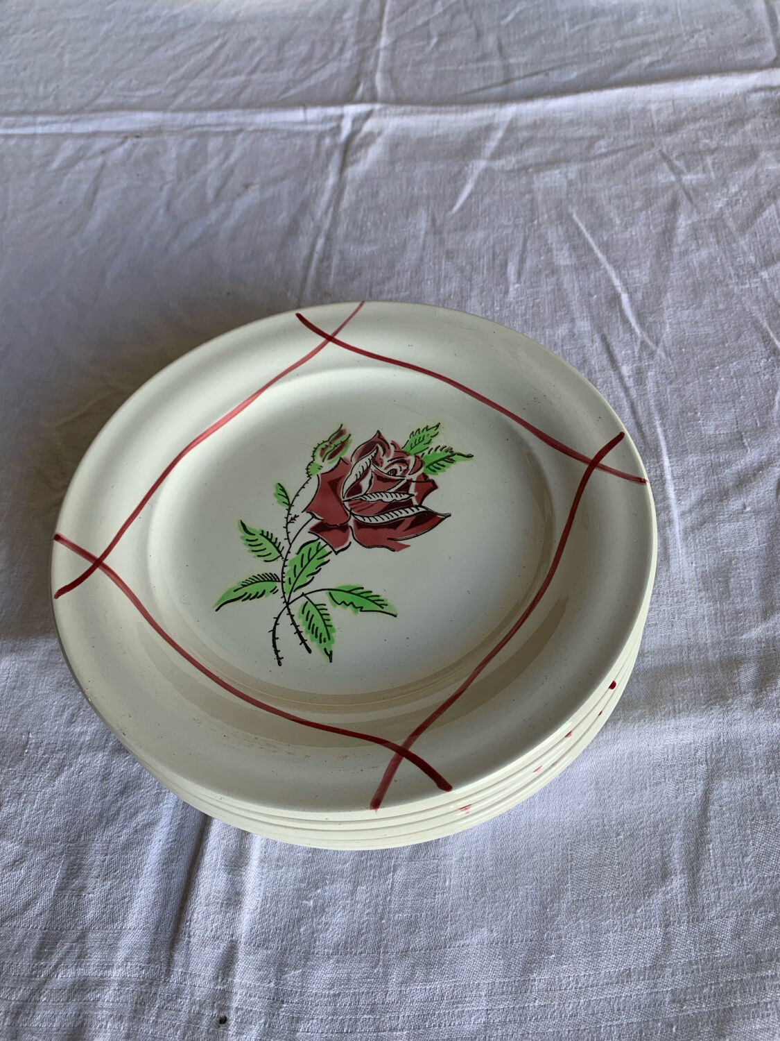 8 flat plates for starter-dessert - Saint-Amand - Model Dominique