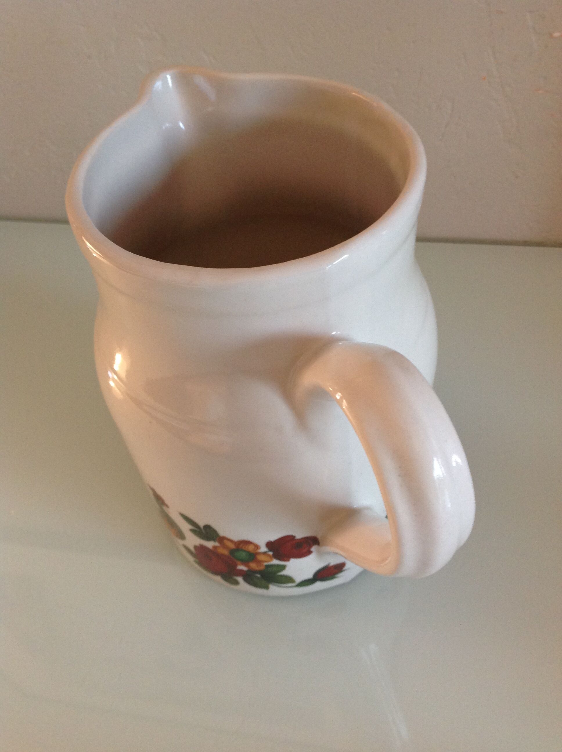 Pitcher in white ceramic by Grespots Digoin / vintage 70s