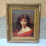 Oil painting portrait of a gypsy woman
