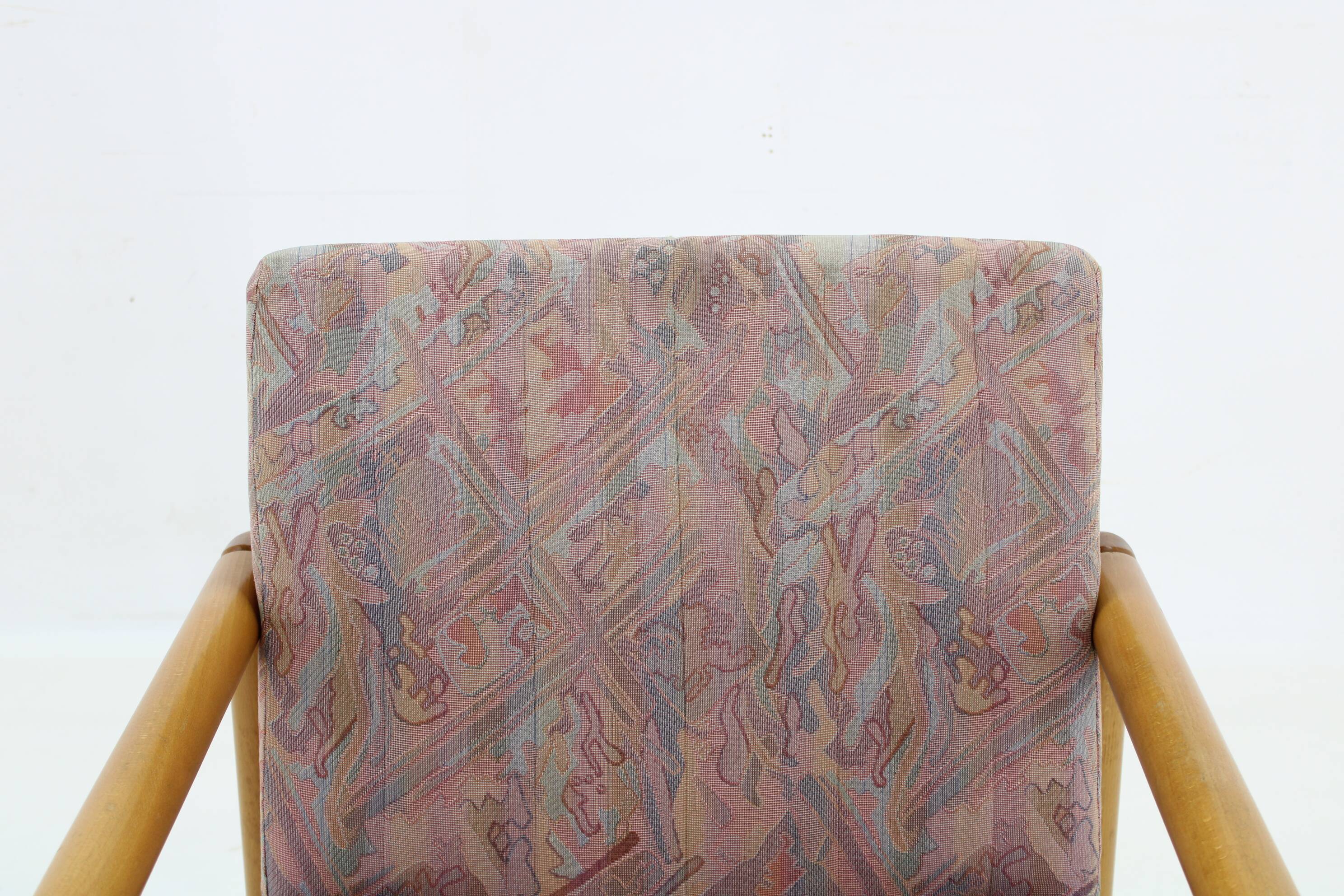 1970s Pair of Beech Armchairs and Coffee Table  by TON, Czechoslovakia