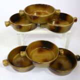 Vintage service plates and serving trays, 39 pieces, silk-screened.