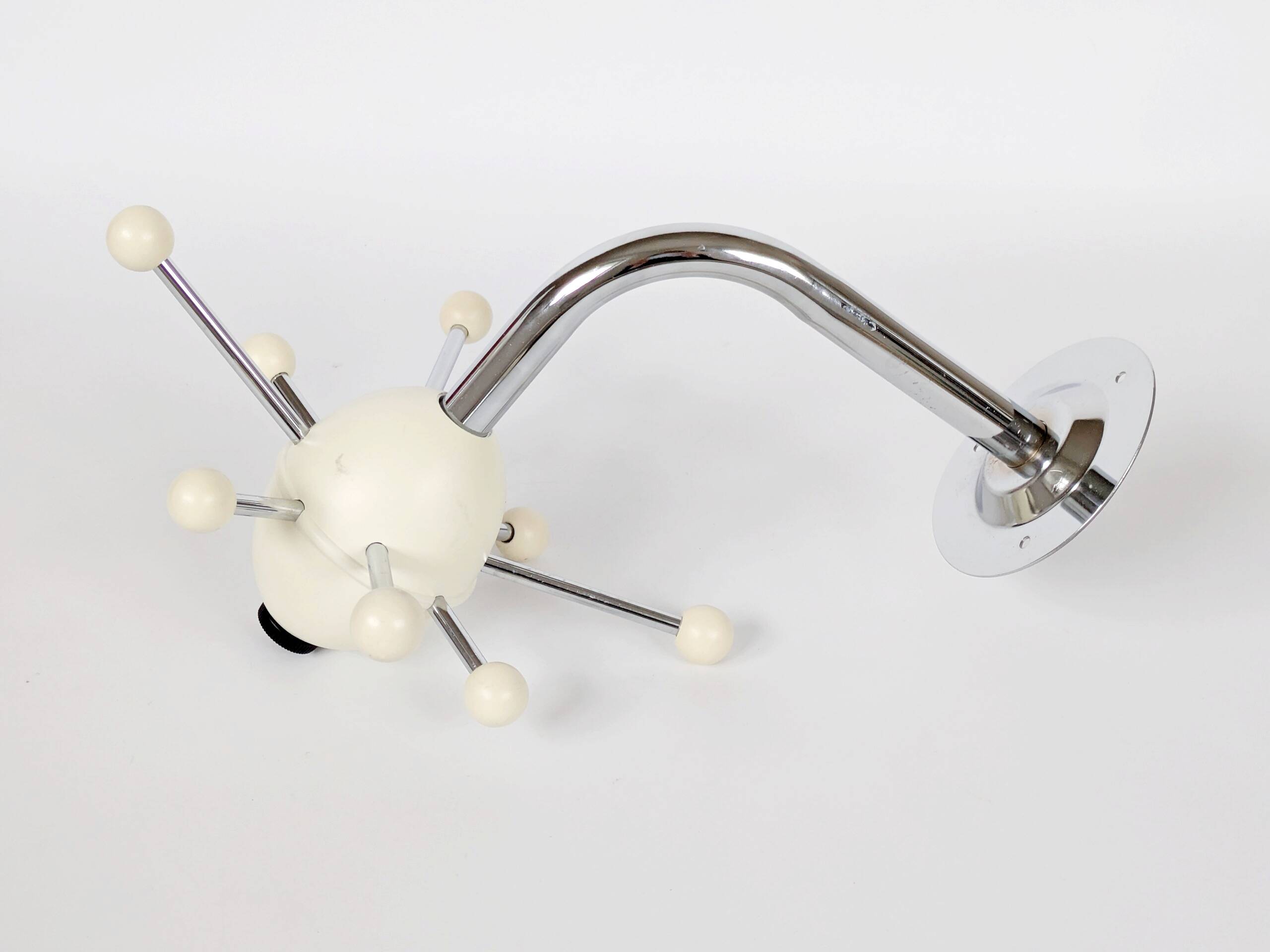 Space wall-mounted coat rack, chrome and plastic, 1970s