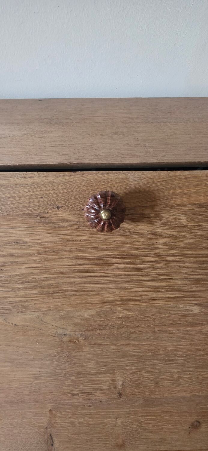 Vintage raw oak secretary