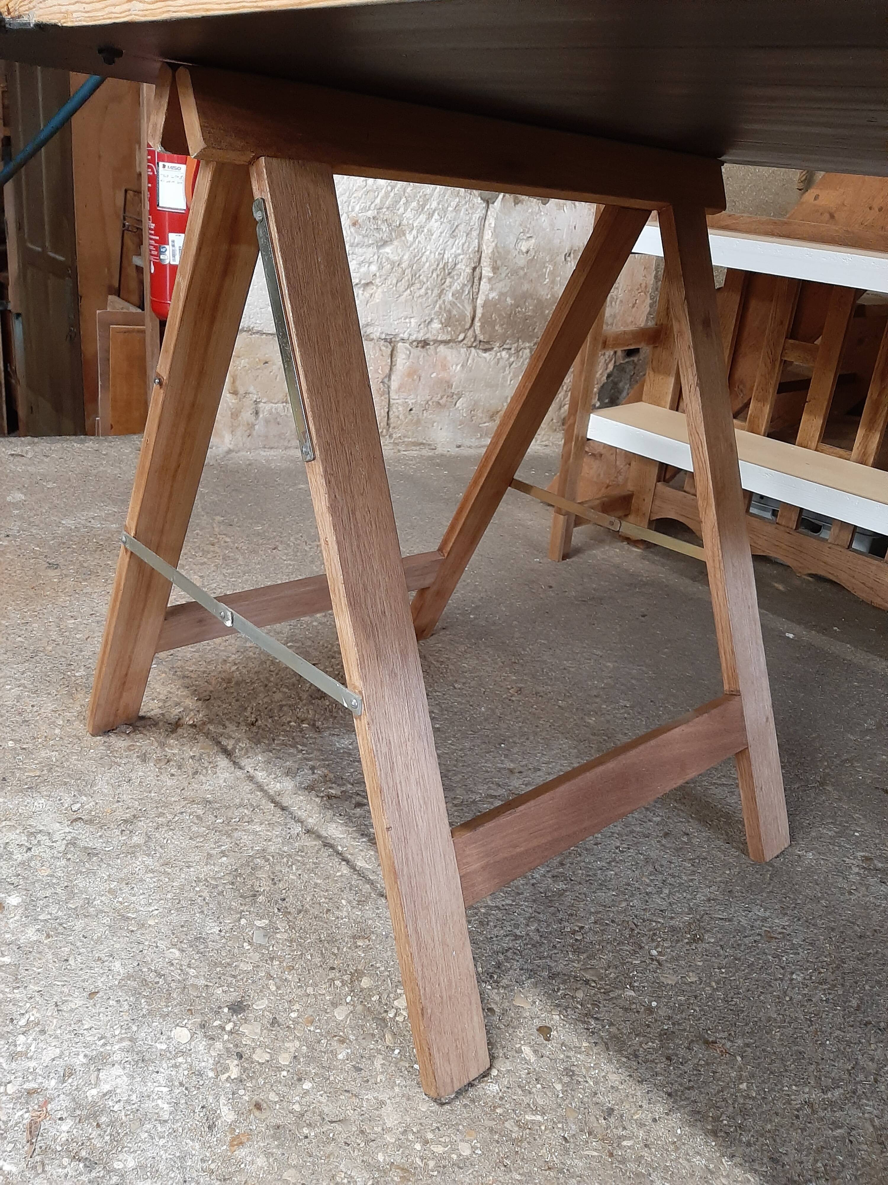 Farm table on trestles