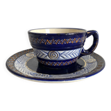 Large HB Quimper cup with saucer