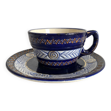 Grande tasse HB Quimper avec soucoupe