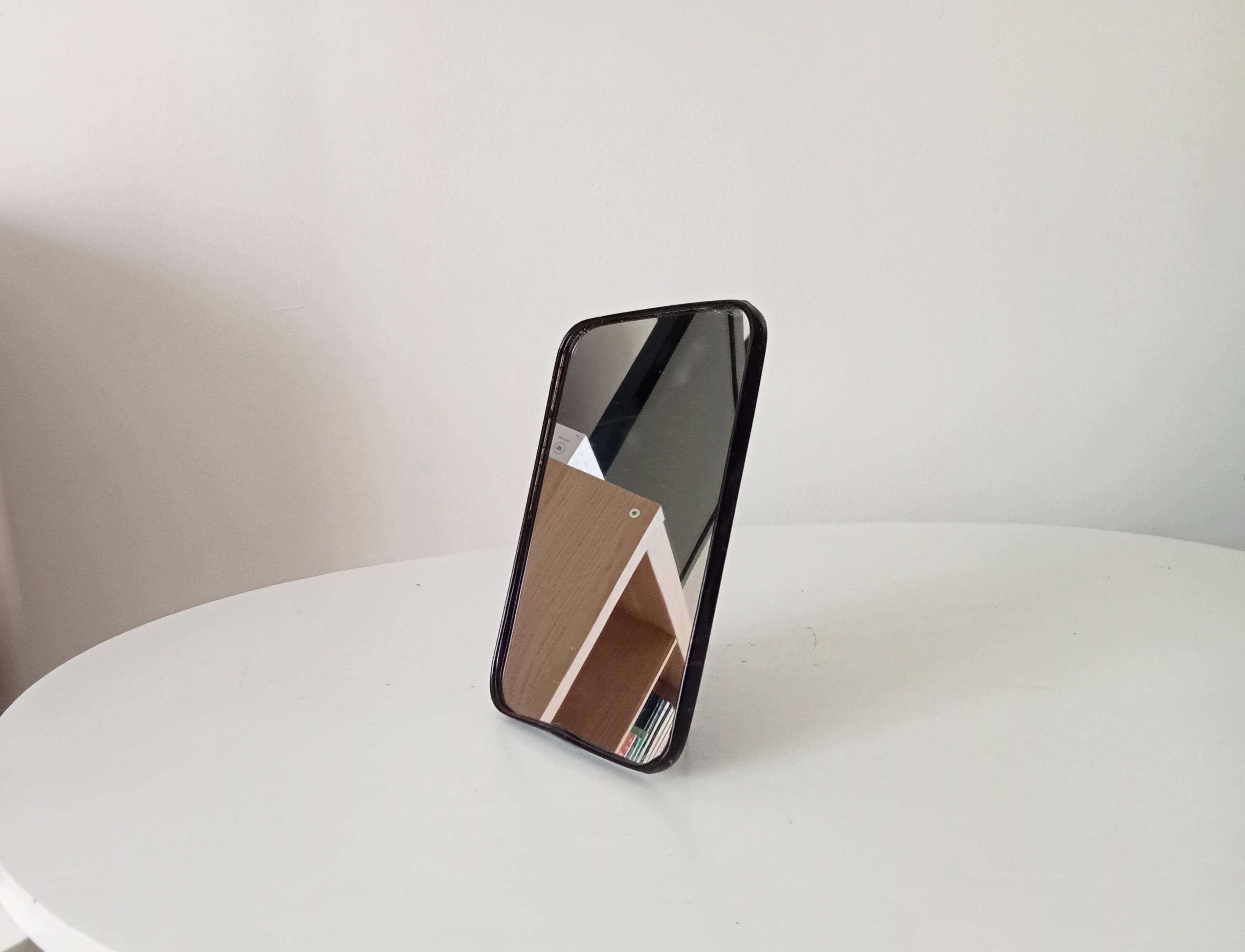 Vintage barber style tabletop mirror