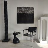 Sofa end in solid wood monoxyl organic shape black color