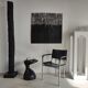 Sofa end in solid wood monoxyl organic shape black color