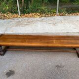Vintage 19th-century farmhouse bench in solid wood, 250cm