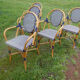 Lot de 5 fauteuils bistrot de terrasse type "parisienne" blanc et bleu