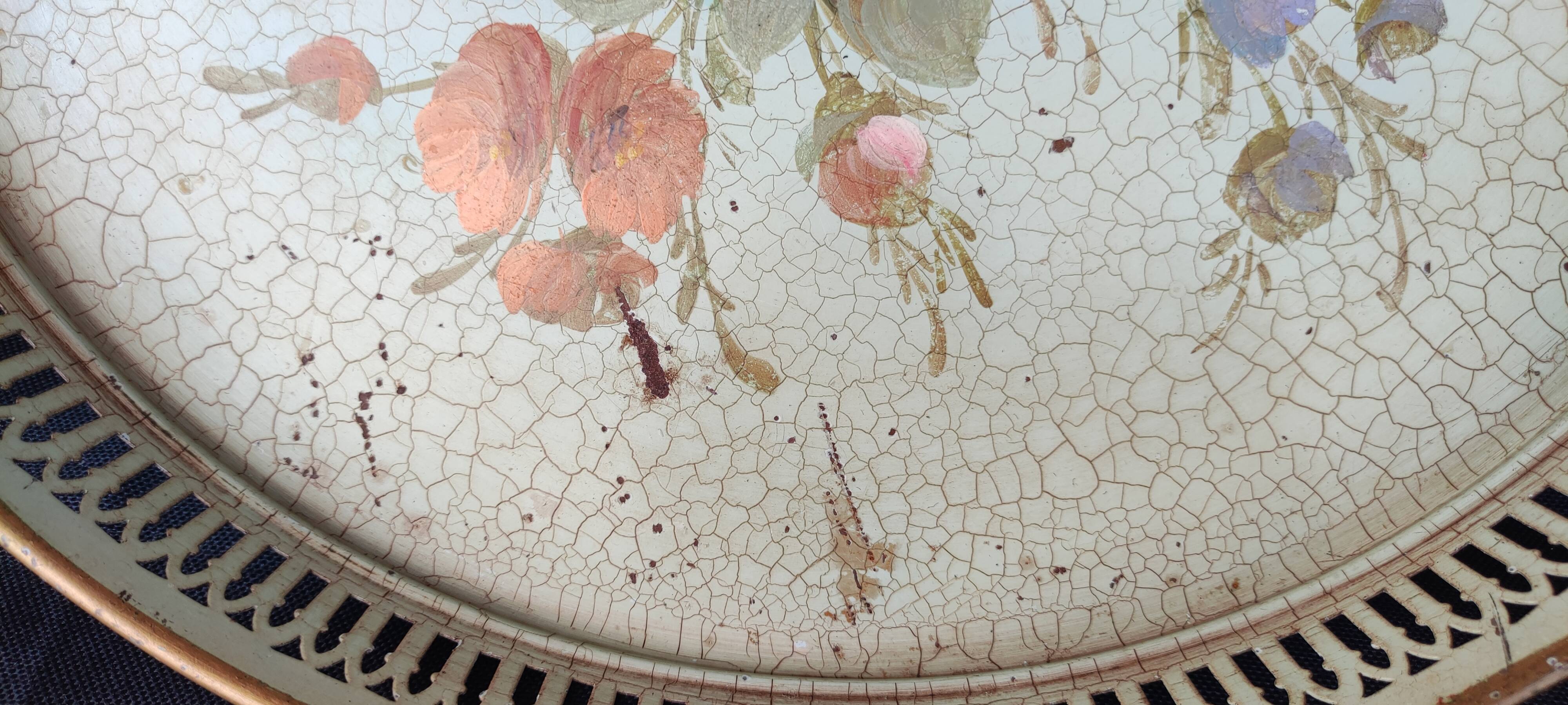 Old hand-painted metal top