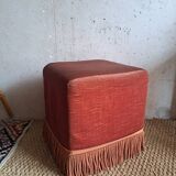 60s pink velvet pouf