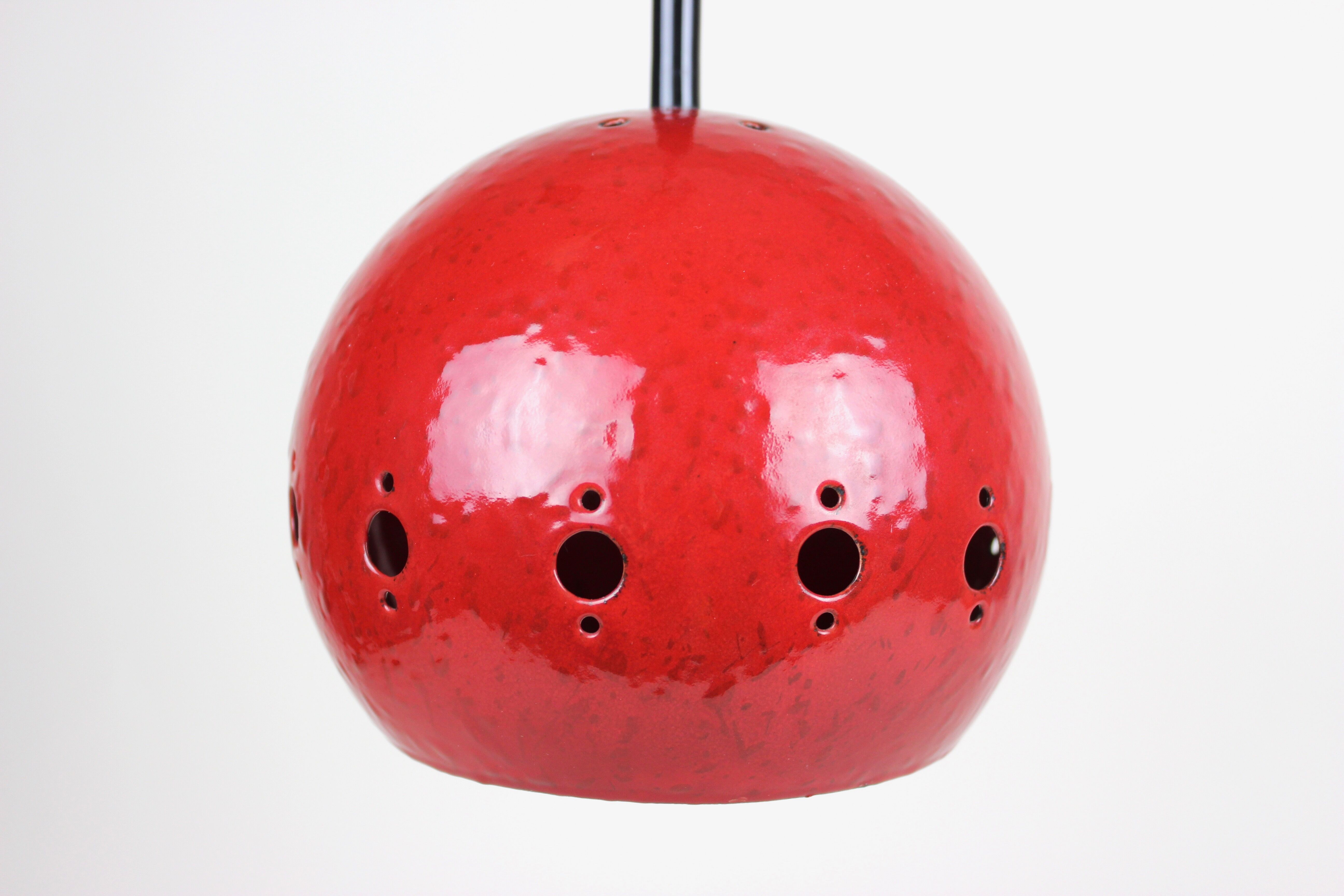 Vintage ball lamp, enamel, 70's, scandinavian design