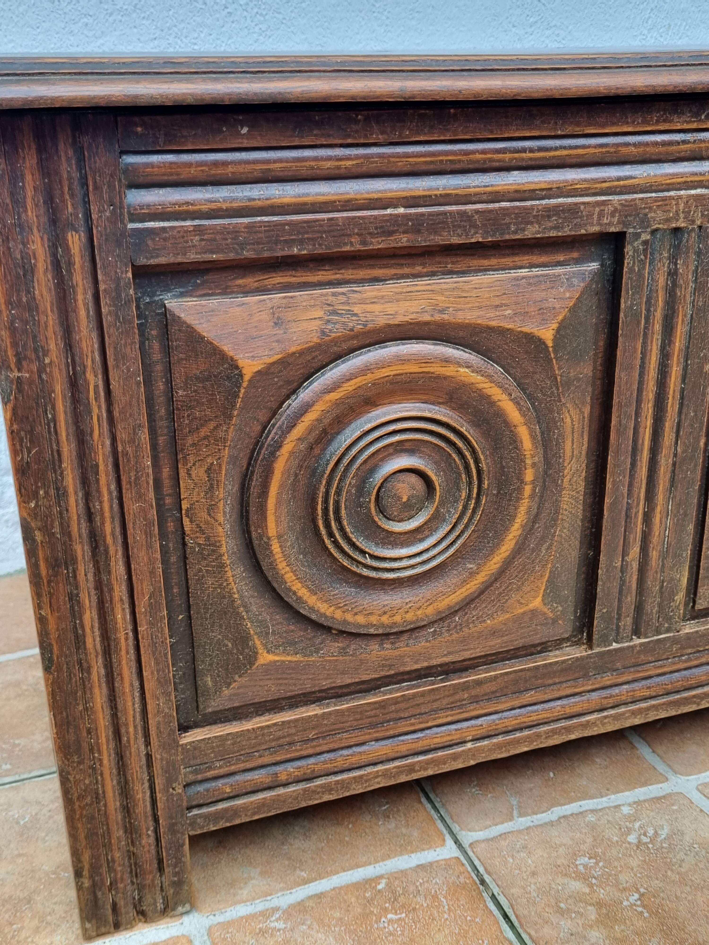 Basque bench chest in solid wood, 105 cm