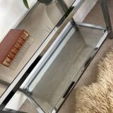 Vintage glass and chrome console coffee table