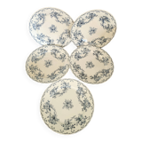 Set of 6 Sarreguemines plates, Bertha model