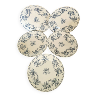 Set of 6 Sarreguemines plates, Bertha model