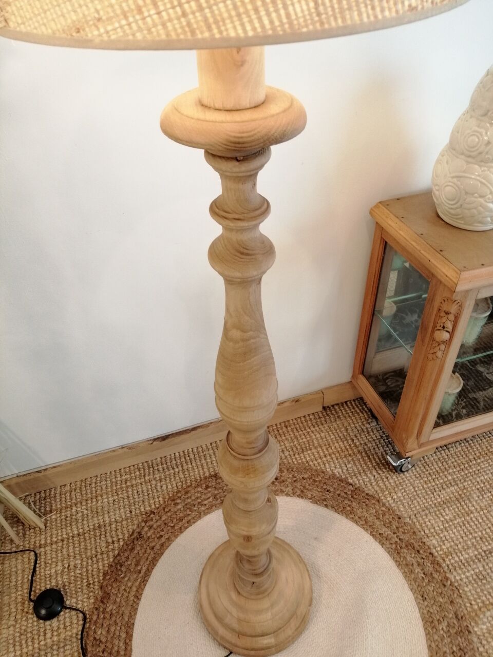 Vintage wooden floor lamp