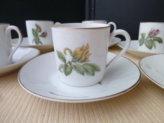 Set of 6 mocha coffee cups in Paris porcelain