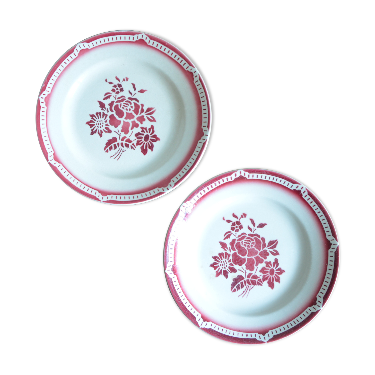 Lot de 2 assiettes Digoin et Sarreguemine, collection cevennes