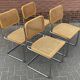 Ensemble de 4 Chaises vintage modèle Cesca B32 en chrome et bois