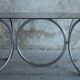 Vintage Italian glass and metal table 1970