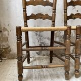 Set of rustic Provençal mulched chairs