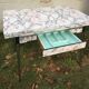 Table formica white grey marble, pink Supermatic