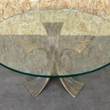 60s 70s Coffee Table Luciano Frigerio Brutalist Bronze Glass Table 60s
