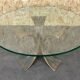 Table basse des années 60 70 Luciano Frigerio Table en verre en bronze brutaliste des années 60
