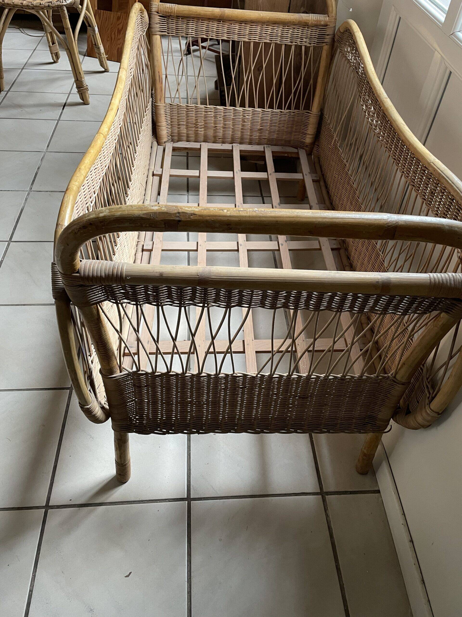 Rattan children's bed