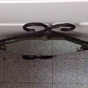 Wall coat rack in wrought iron and mirror 1950