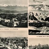 Old map of India, Nepal, Afghanistan and Himalayas from 1945