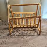Vintage rattan magazine rack