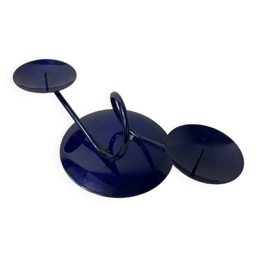 Vintage enamelled metal candle holder