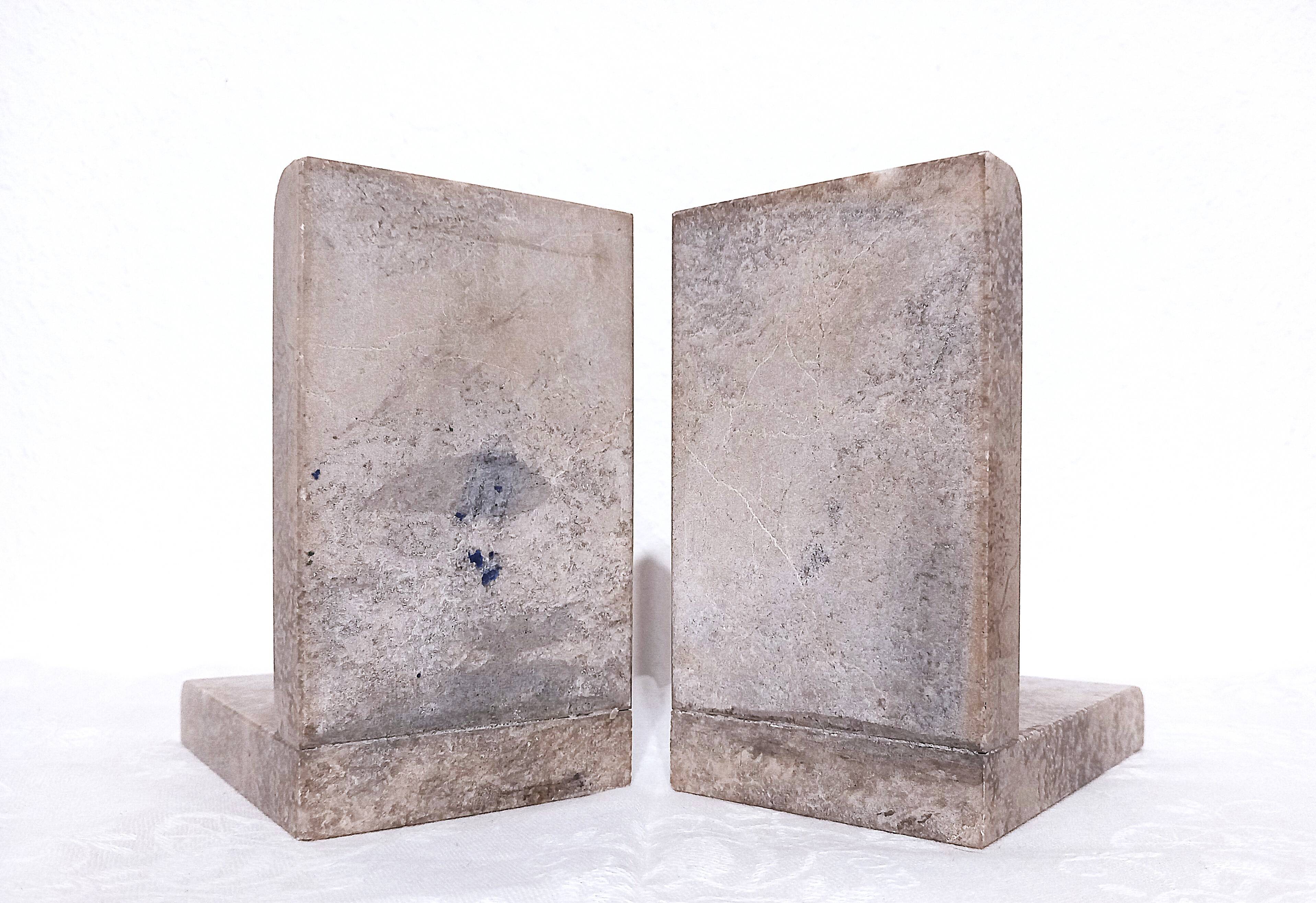 Antique Marble Bookends / Pair