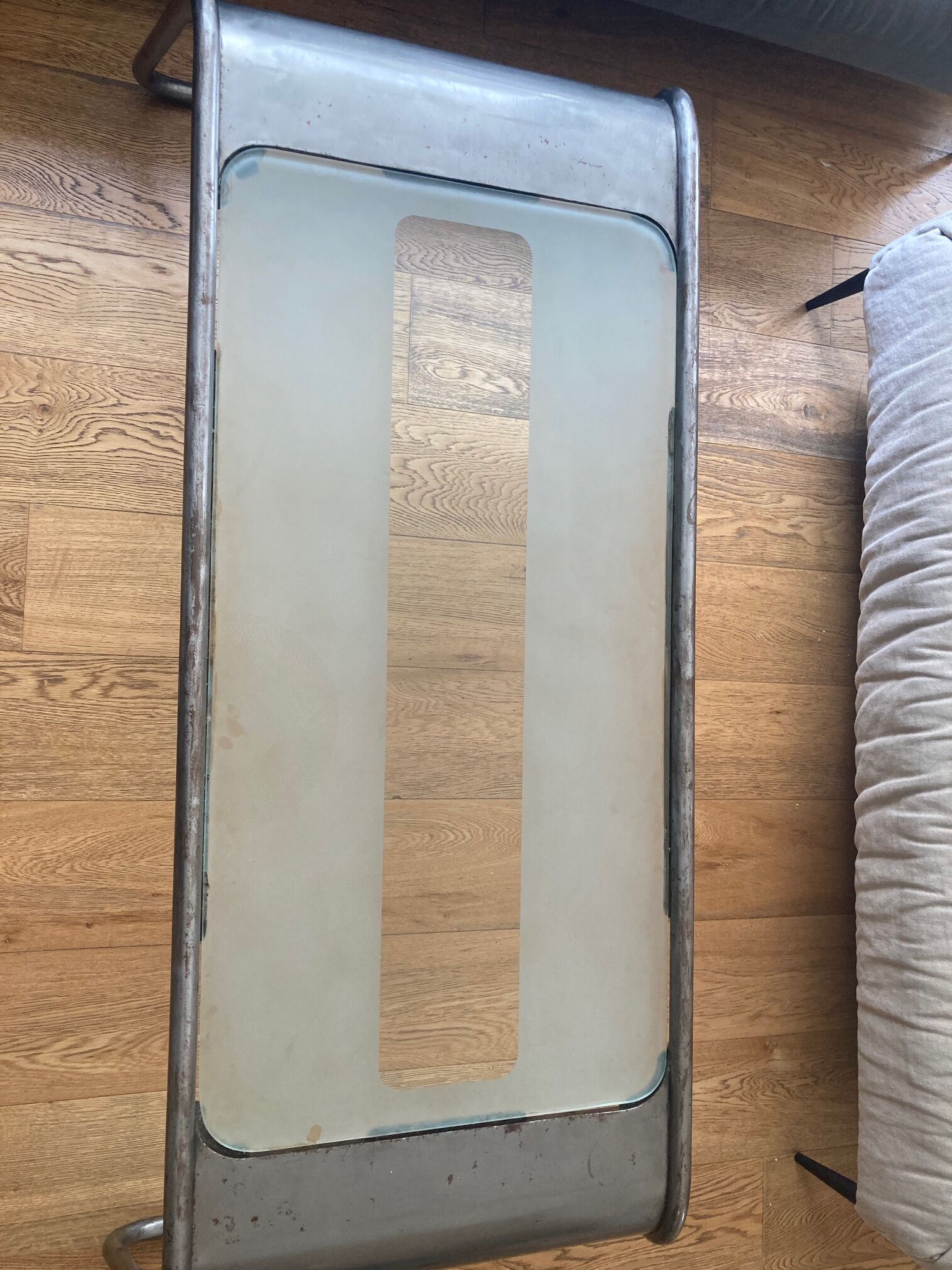 Metal and glass coffee table