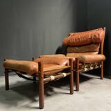 Fauteuil et tabouret INKA d'Arne Norell, années 1960