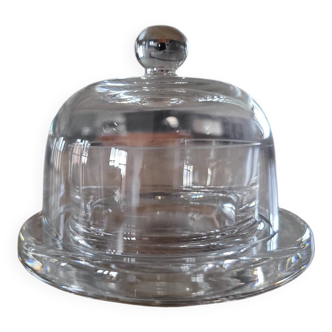 Beurrier avec cloche en verre de cristal