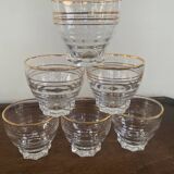 6 petits verres dorés