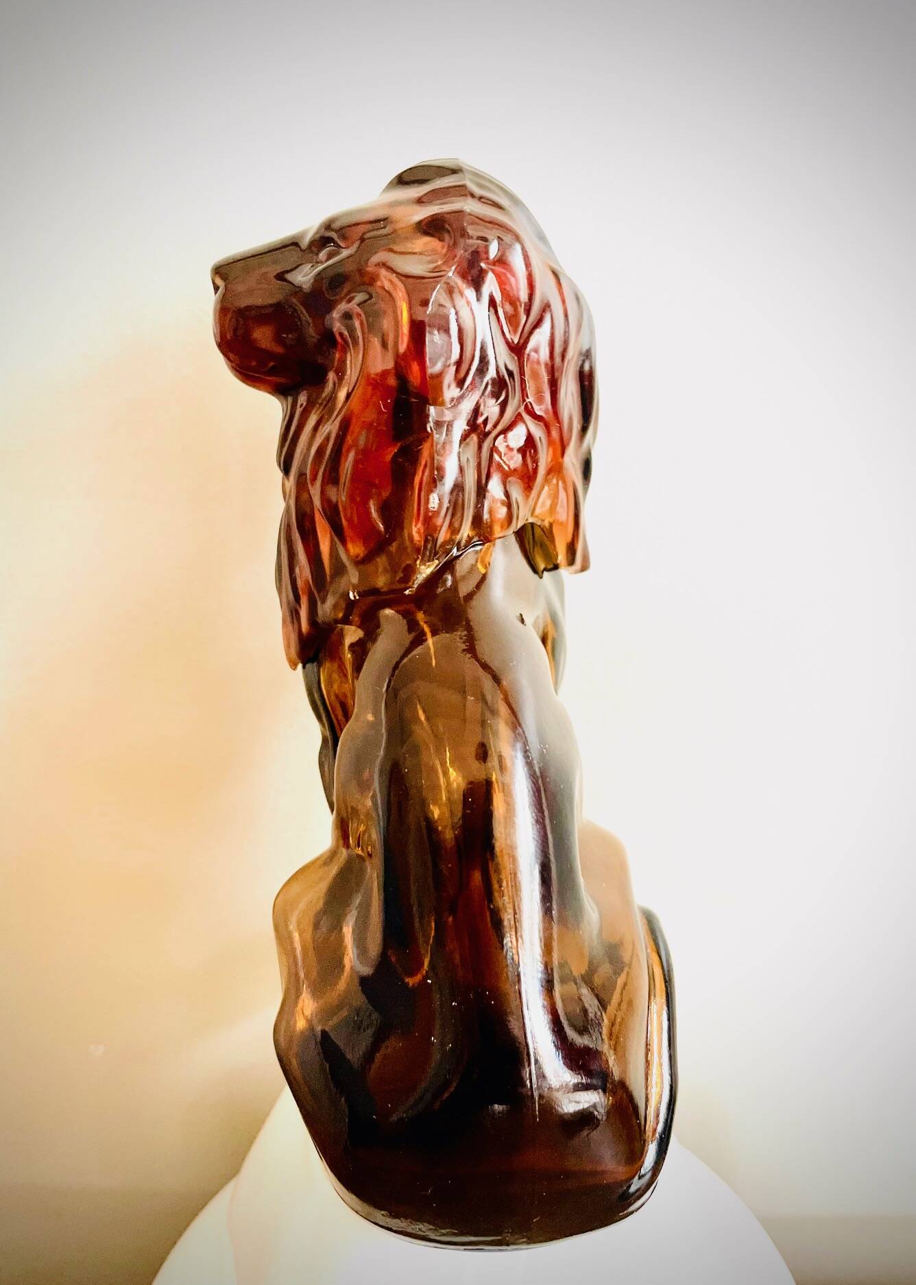 Vintage 70s collector's perfume bottle Lion Avon Black Suede