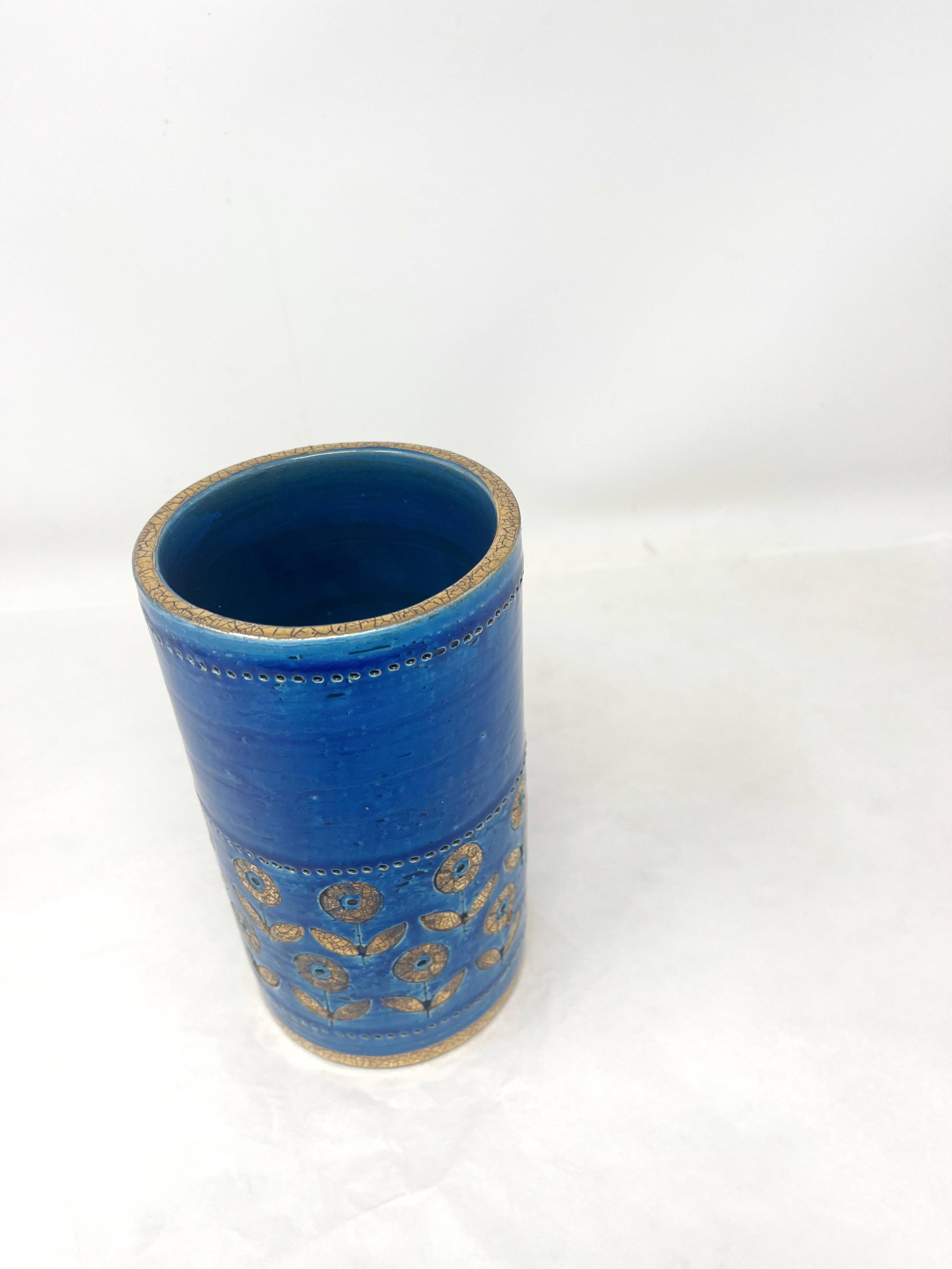 Bitossi Rimini blue and bronze vase