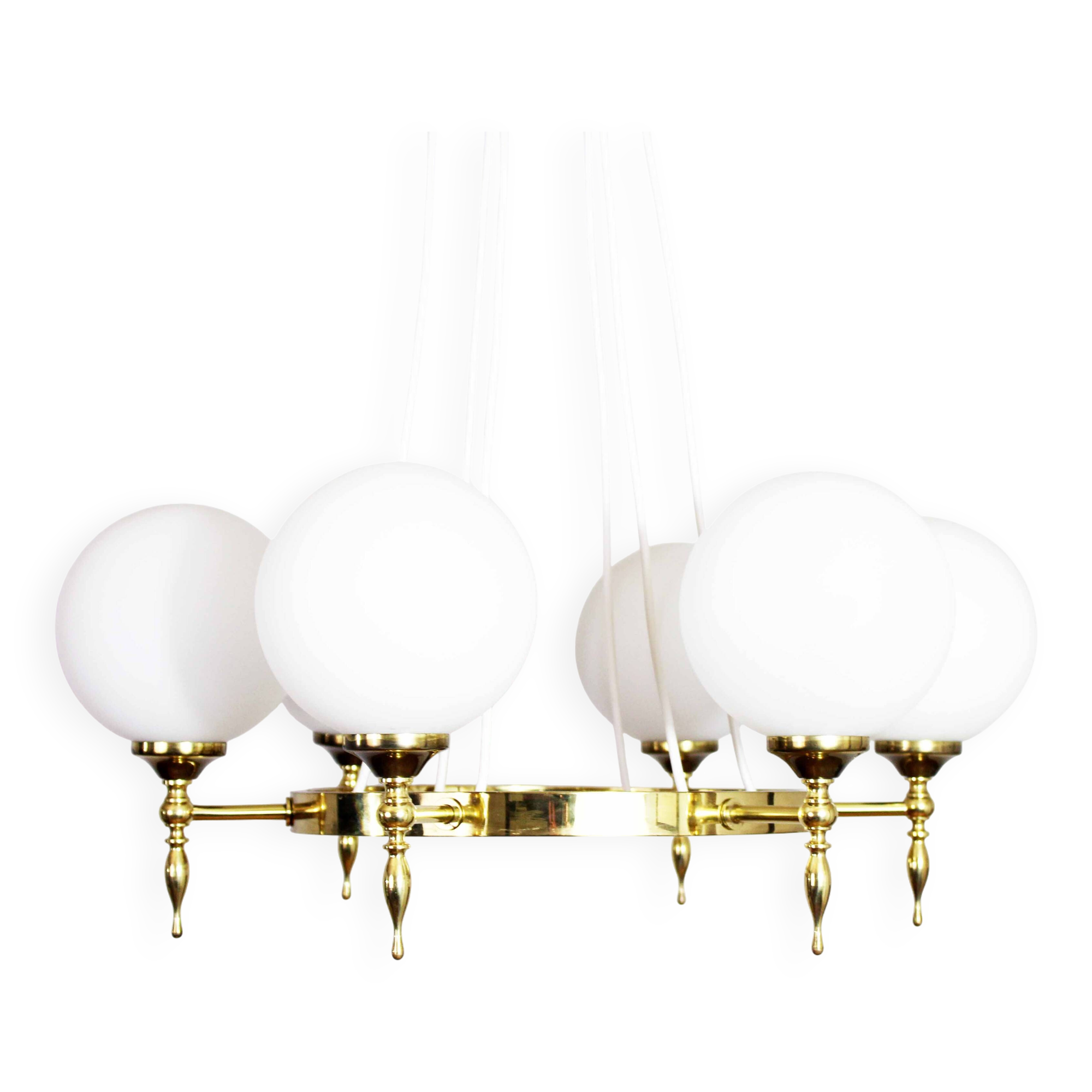 Lustre en laiton années 70
