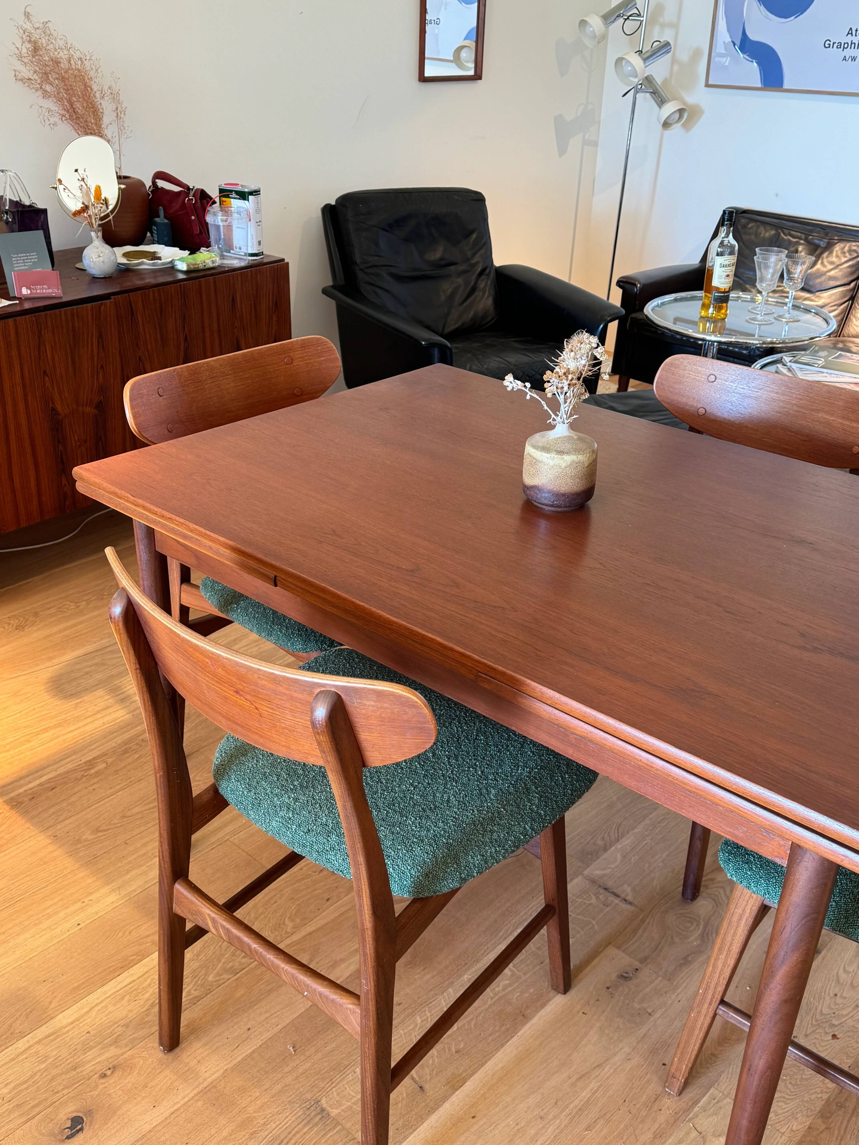 Set of 4 Scandinavian teak chairs – Model "Vagn" – 1960s
