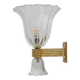 Barovier & Toso Art Deco Style Brass and Murano Glass Sconce