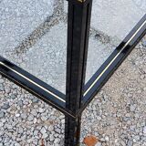 Side table end of sofa Pierre Vandel in metal and glass tops