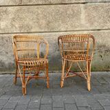 Pair of rattan armchairs